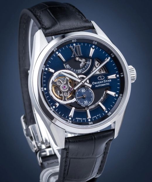 149-RE-AV0005L00B Reloj Orient Star automático de hombre esfera azul Resistencia al agua 100 metros (10atm) cristal zafiro