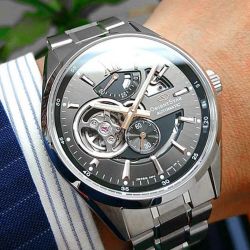 149-RE-AV0138V00B Reloj Orient Star automático para hombre modelo Modern Skeleton – esfera gris sumergible 100 metros (10atm) cristal zafiro anti-reflejante
