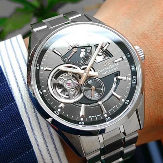 149-RE-AV0138V00B Reloj Orient Star automático para hombre modelo Modern Skeleton – esfera gris sumergible 100 metros (10atm) cristal zafiro anti-reflejante