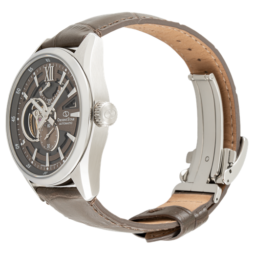 149-RE-AV0139Y00B Reloj Orient Star automático de hombre, cristal zafiro anti-reflejos, segundero, reserva de carga 50H, resistencia al agua 100 metros (10atm)