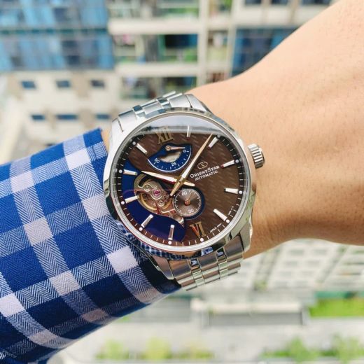 149-RE-AV0B02Y00B Reloj Orient Star automático de hombre cristal zafiro resistente al agua 100 metros con reserva de carga 50H