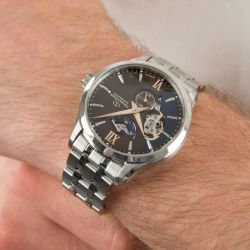 149-RE-AV0B02Y00B Reloj Orient Star automático de hombre cristal zafiro resistente al agua 100 metros con reserva de carga 50H