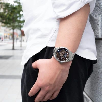 149-RE-AV0B02Y00B Reloj Orient Star automático de hombre cristal zafiro resistente al agua 100 metros con reserva de carga 50H