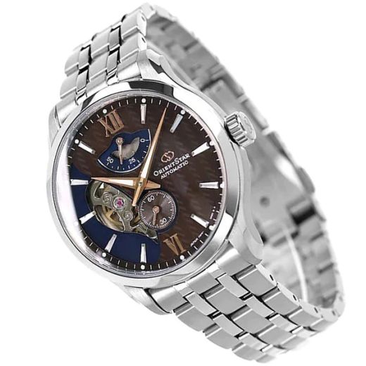 149-RE-AV0B02Y00B Reloj Orient Star automático de hombre cristal zafiro resistente al agua 100 metros con reserva de carga 50H