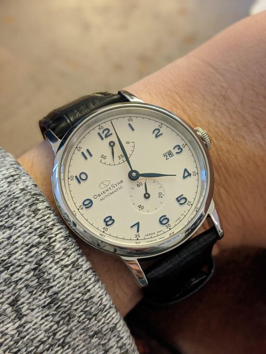 149-RE-AW0004S00B Reloj Orient Star automático de hombre, cristal zafiro, reserva de carga 50h, resistente al agua 50 metros (5atm) correa de piel