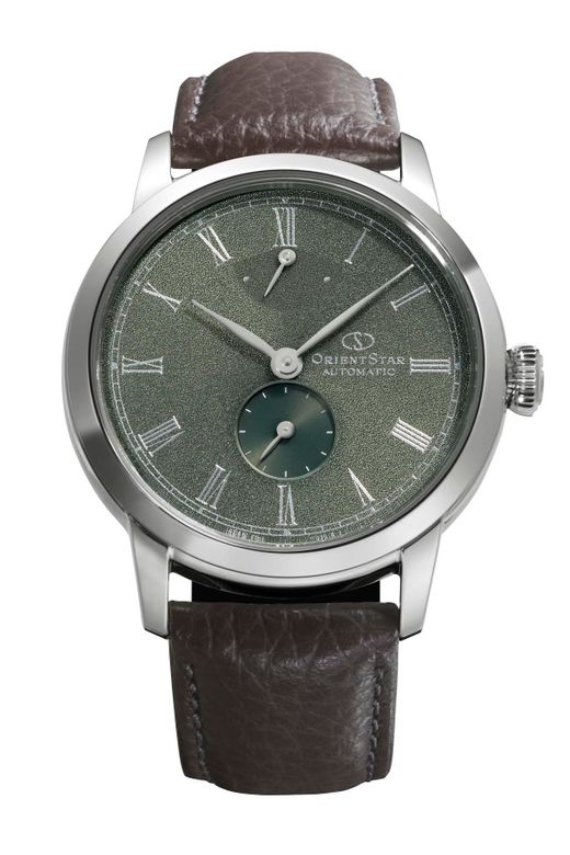 149-RE-BS0001E00B M45 F7 Small Second – esfera verde, reloj Orient Star mecánico o automático para hombre de vestir compacto y elegante