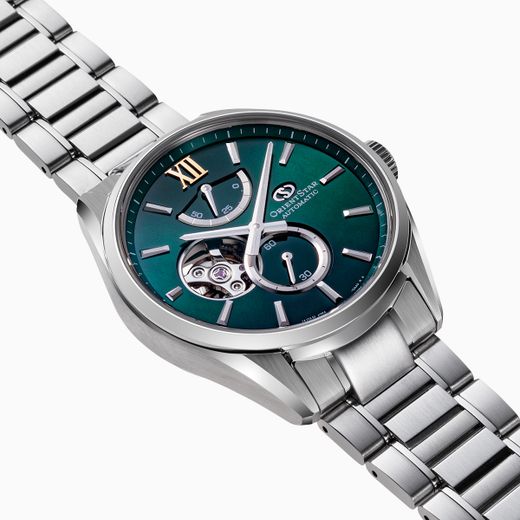 149-RE-BY0005A00B Reloj Orient Star hombre automático esfera verde Reserva de carga 50H Resistencia al agua 100 metros (10atm)