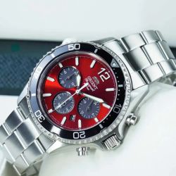 150-RA-TX0207R10B Reloj Orient hombre de carga solar, calendario, cronógrafo esfera muy elegante, sumergible 200 metros (20Atm) Mako Chronograph de carga solar