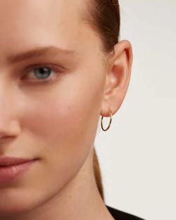 18-45 Pendientes de aro tubular de mujer con diseño atemporal de plata chapada en oro rosa