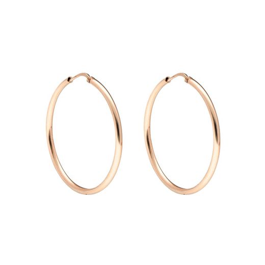 18-45 Pendientes de aro tubular de mujer con diseño atemporal de plata chapada en oro rosa