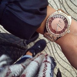 18126-1 Reloj Lotus mujer esfera transparente caja y pulsera de acero inoxidable 316L
