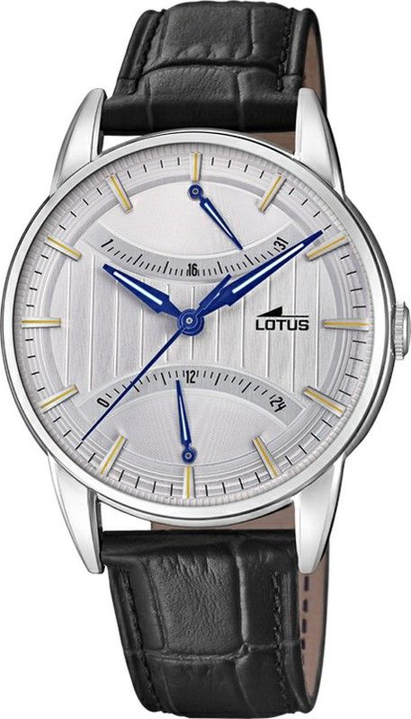 18429-1 Reloj Lotus de hombre correa de piel con caja de acero inoxidable 316L