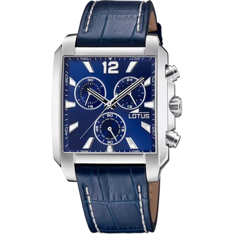 Reloj Lotus para hombre en azul con correa de tela y detalles