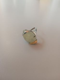 21-42 Anillo elegante de plata, oro y cuarzo para mujer