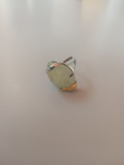 21-42 Anillo elegante de plata, oro y cuarzo para mujer
