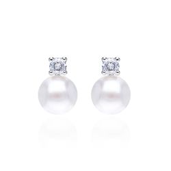25-25 Pendientes tu-yo de mujer en plata de ley con perlas y circonitas