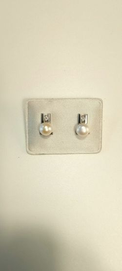 25-39 Pendientes tuyo de mujer en plata de ley con perla cultivada y circonita