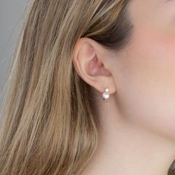 3278 Pendientes de mujer en oro 18K tu-yo perla cultivada y brillantes