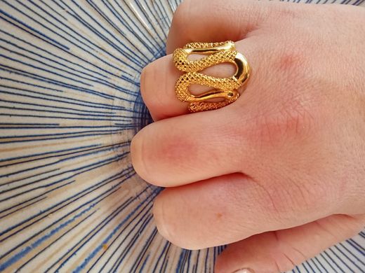 33-53 Anillo Just Cavalli zig zag bañado en oro para mujer