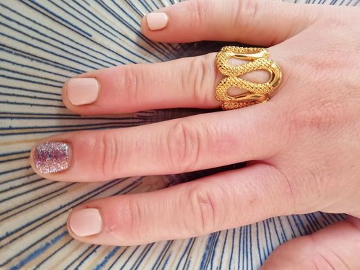 33-53 Anillo Just Cavalli zig zag bañado en oro para mujer