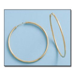 33-A552 Pendientes mujer de aros lisos realizados en oro amarillo de 18K