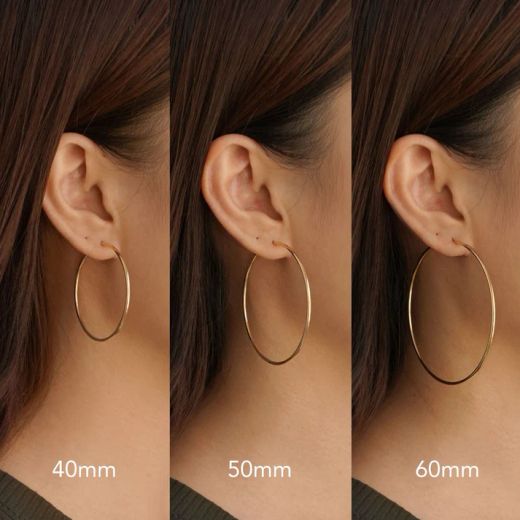 33-A552 Pendientes mujer de aros lisos realizados en oro amarillo de 18K