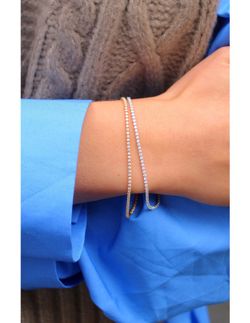 3422 Pulsera plata chapada Rivière con circonitas