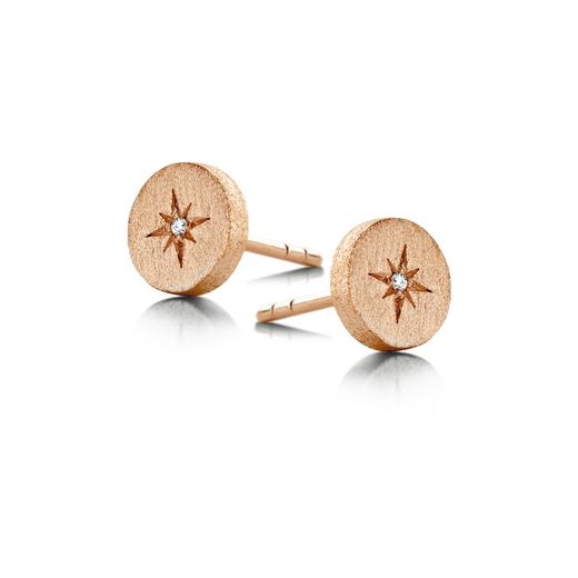 4294 Pendientes plata oro rosa brillante