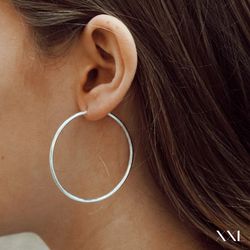 48-13 Pendientes de mujer aros en plata de ley cierre oculto