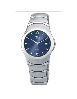 9800/2 Reloj LOTUS hombre esfera azul elegante correa y caja de acero inoxidable 316L