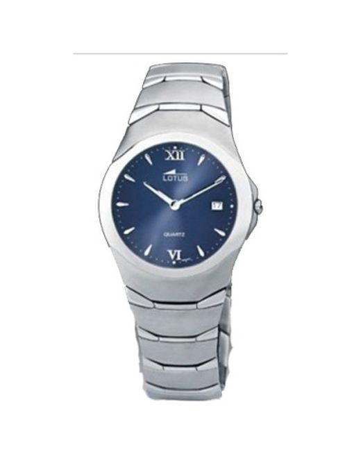 9800/2 Reloj LOTUS hombre esfera azul elegante correa y caja de acero inoxidable 316L