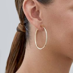 99-A481 Pendientes mujer de aro en oro de 18K acabado pulido y brillo