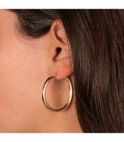 99-A481 Pendientes mujer de aro en oro de 18K acabado pulido y brillo