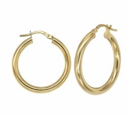 99-A481 Pendientes mujer de aro en oro de 18K acabado pulido y brillo
