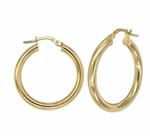 99-A481 Pendientes mujer de aro en oro de 18K acabado pulido y brillo