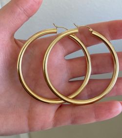99-A481 Pendientes mujer de aro en oro de 18K acabado pulido y brillo
