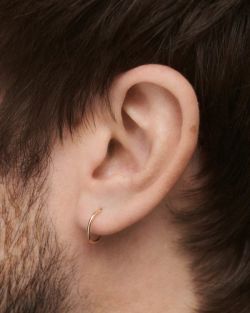 99-AE1 Pendientes unisex de aros o criollas en oro de 18K, superficie lisa y pulida