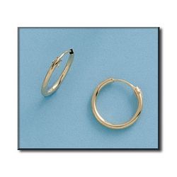 99-AE2 Pendientes oro 18K unisex en forma de aros o criollas  pequeños superficie lisa y pulida