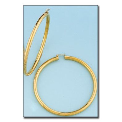 99-A479 Pendientes aros grandes oro 18K superficie lisa y pulida super elegantes