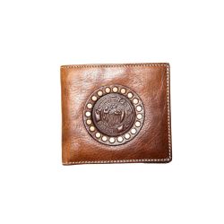 ACC69 Cartera Plata de Palo piel marrón cuadrada