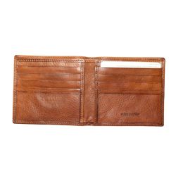 ACC69 Cartera Plata de Palo piel marrón cuadrada