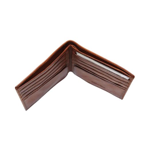 ACC69 Cartera Plata de Palo piel marrón cuadrada