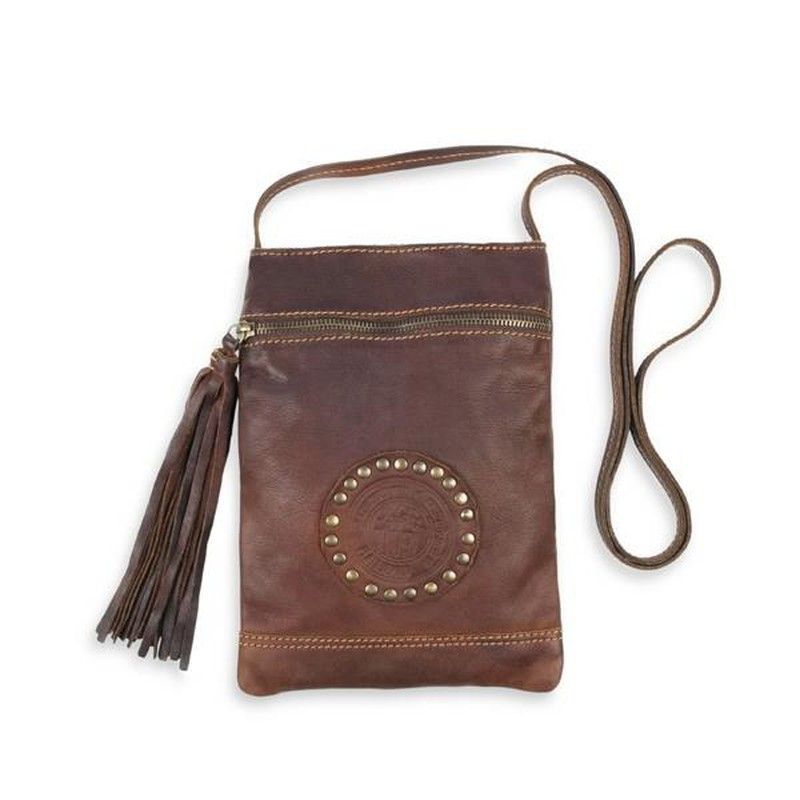 ACC75 Bolso Plata de Palo de cuero con borlón — Joyeria Pont