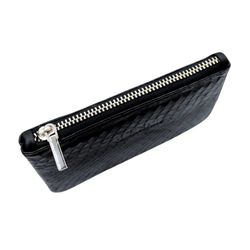 ACS036MN Bolso Mujer Fany Plata de Palo en piel negra con cremallera plateada muy moderno