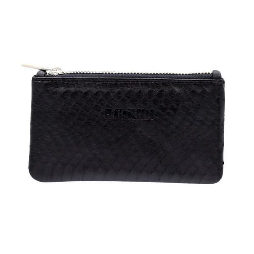 ACS036MN Bolso Mujer Fany Plata de Palo en piel negra con cremallera plateada muy moderno