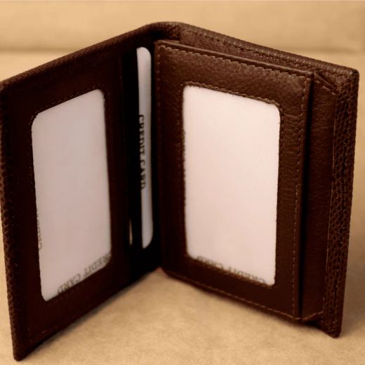 ACS037M Cartera Plata de Palo de Hombre Soares de piel marrón moderna y funcional