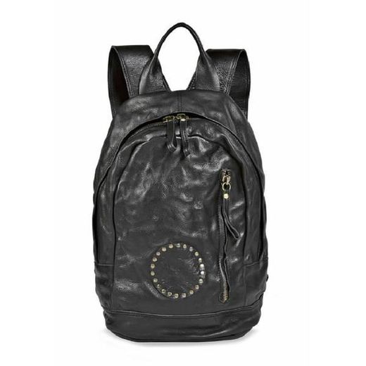 ACS1 Mochila Plata de Palo cuero negro colección Skull