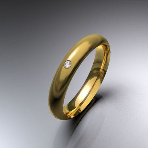 Alianza oro mate 1024 con brillante