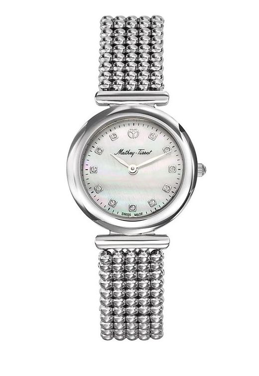 Allure D539AI Reloj mujer Swiss Made  caja y pulsera de acero inoxidable 316L y corona plateada cristal mineral zafiro irrayable