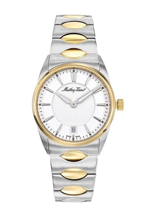 Anaconda D791BI Reloj Mathey Tissot mujer Swiss Made sumergible 5 atm acero 316L IP oro cristal acabado zafiro